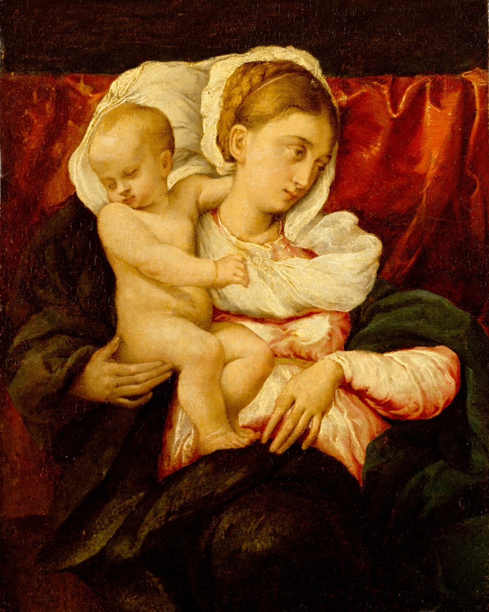 圣母与圣婴 作者 哈科波·巴萨诺（Jacopo Bassano）