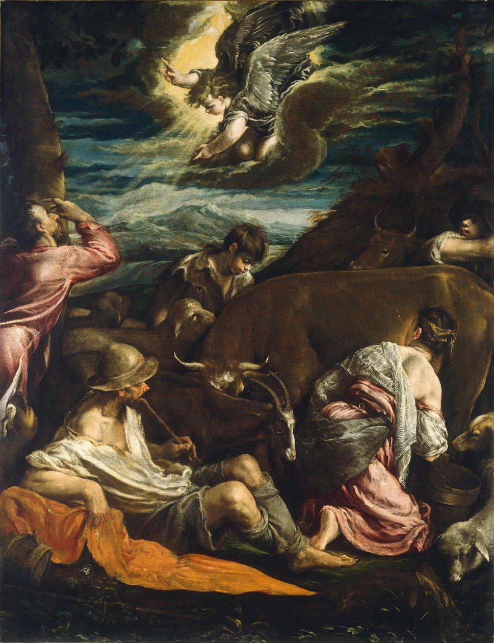 向牧羊人报喜 作者 哈科波·巴萨诺（Jacopo Bassano）