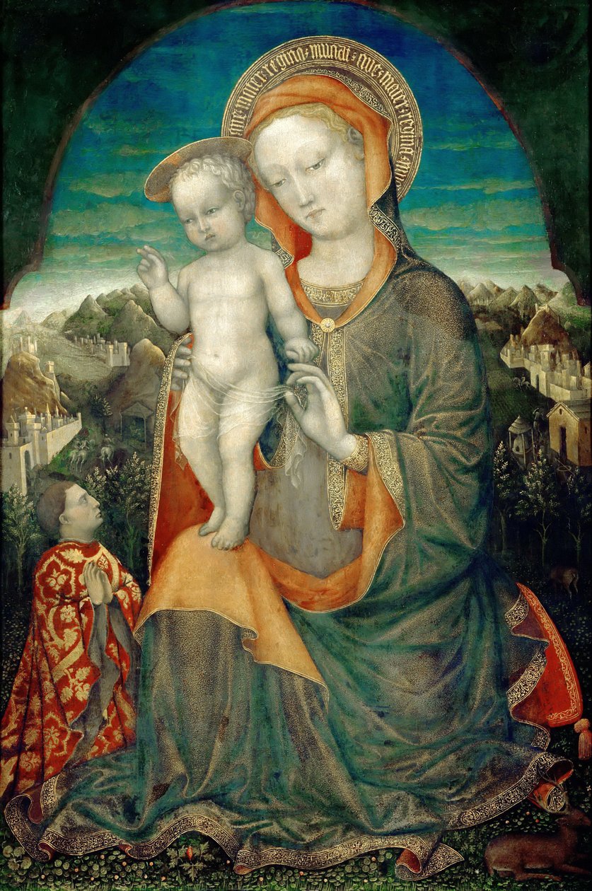 埃斯特家族王子的《麦当娜与圣子》 作者 雅各布·贝里尼（Jacopo Bellini）