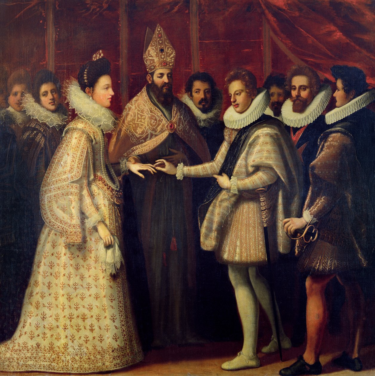Catherine de Medici（1519-98）和Henri II（1519-59）1533的婚姻 作者 雅各布·奇门蒂·恩波利