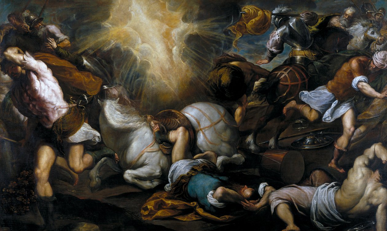 《圣保罗在前往大马士革之路上的皈依》，小雅各布·帕尔马 (Jacopo Palma the Younger，1544-1628) 的绘画，1592 年，马德里普拉多博物馆 作者 雅各布·伊尔·乔瓦内·帕尔马