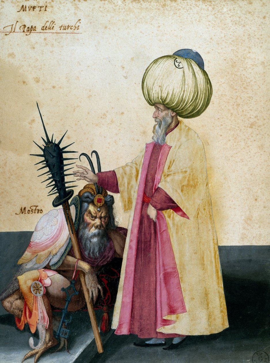 穆夫提和怪物，Jacopo Ligozzi (1547-1627) 作画 作者 雅各布·利戈齐（Jacopo Ligozzi）