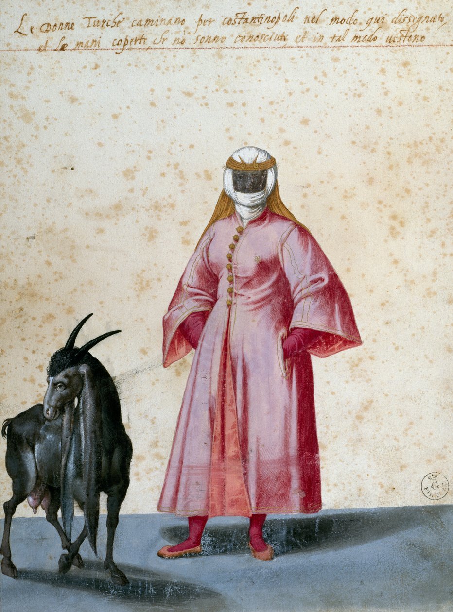 Jacopo Ligozzi（1547-1627）画的山羊土耳其女人 作者 雅各布·利戈齐（Jacopo Ligozzi）