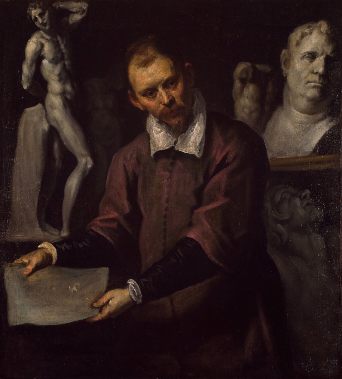 一个人的画像，1600-1610。 作者 哈科波·帕尔玛（Jacopo Palma）