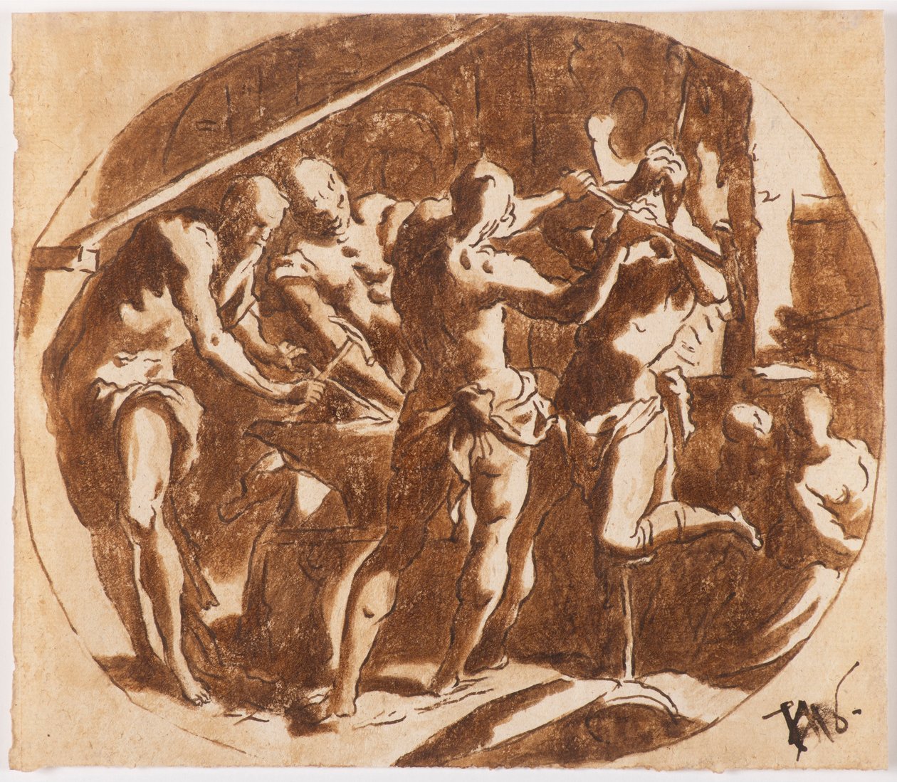 赫菲斯托斯在锻造厂。 作者 Jacopo Palma il Giovane the Younger