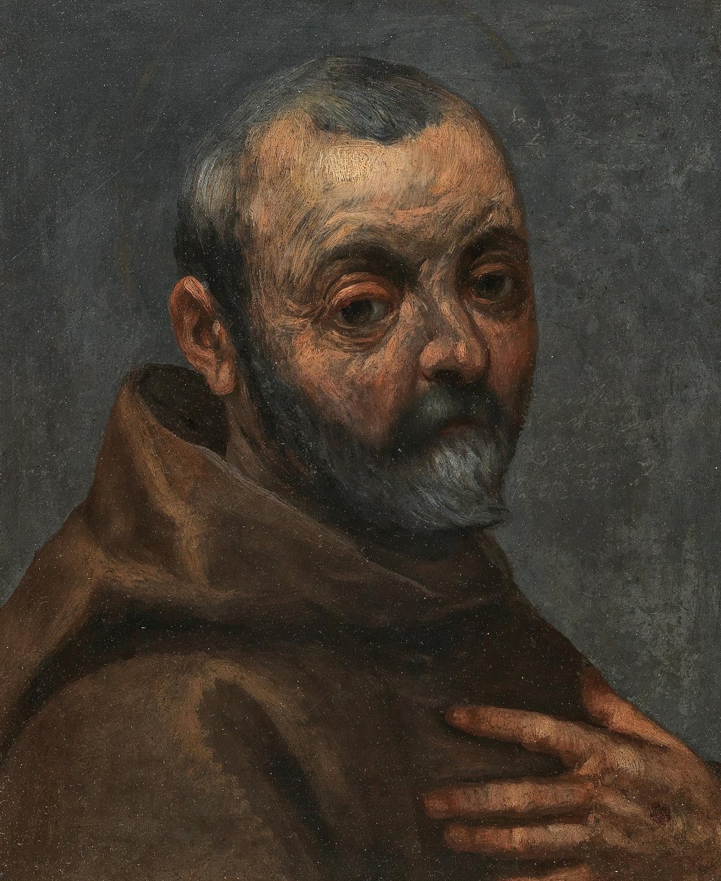 僧人自画像。 作者 Jacopo Palma il Giovane the Younger