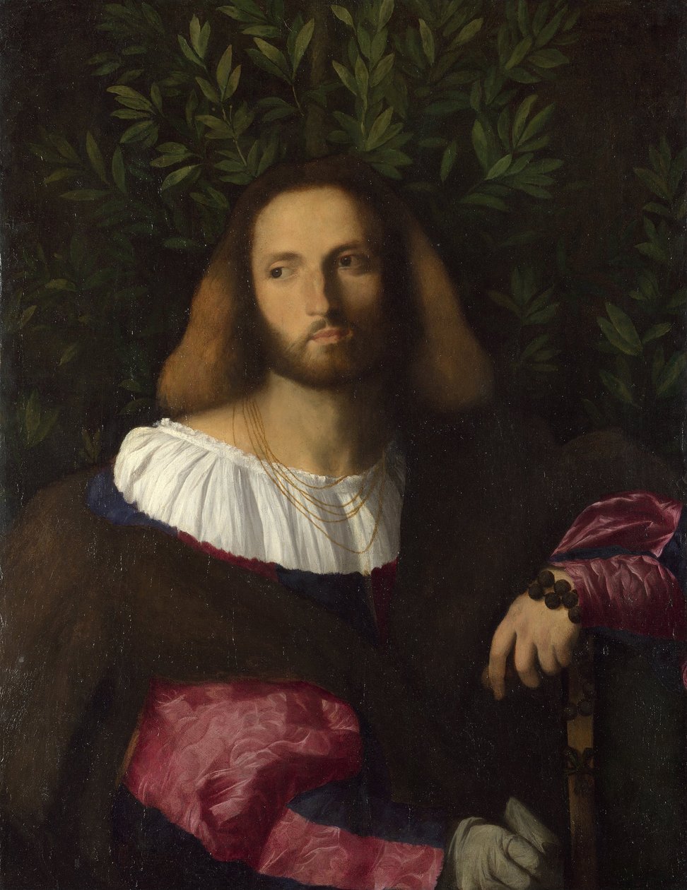诗人Ludovico Ariosto的肖像，c。 1516 作者 雅各布·帕尔玛·伊尔·韦基奥