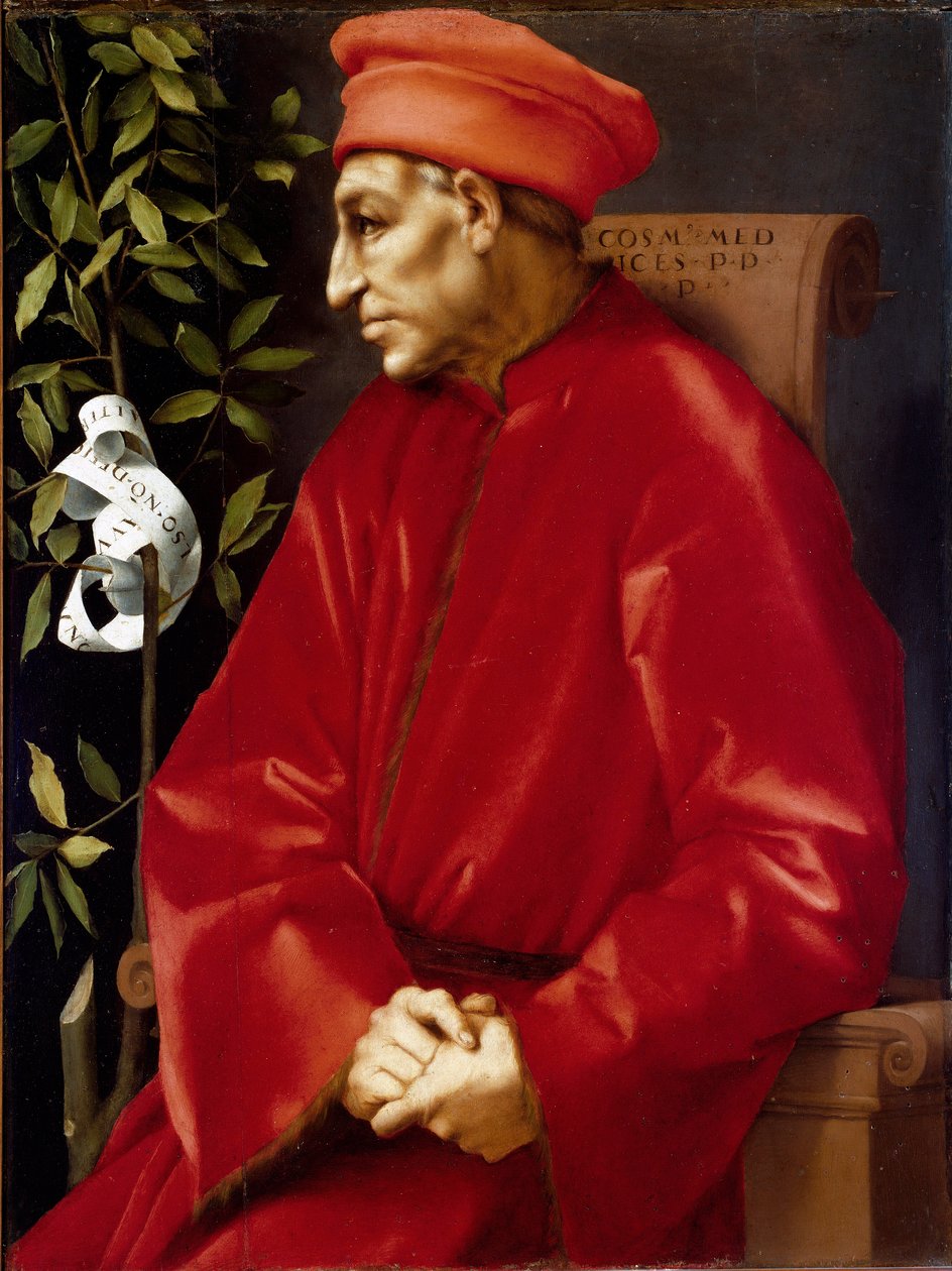 Portrait of Cosimo (Cosimo de Medici), dit Cosimo the Old Medici (1389-1464) Painting by Jacopo (Iacopo) Carrucci dit il Pontormo (Pontormo) (1494-1556) 1518-1519 Sun. 86x65 cm Florence, Galleria degli Uffizi (Offices) ©Luisa Ricciarini/Leemage 作者 雅各布·蓬托尔莫