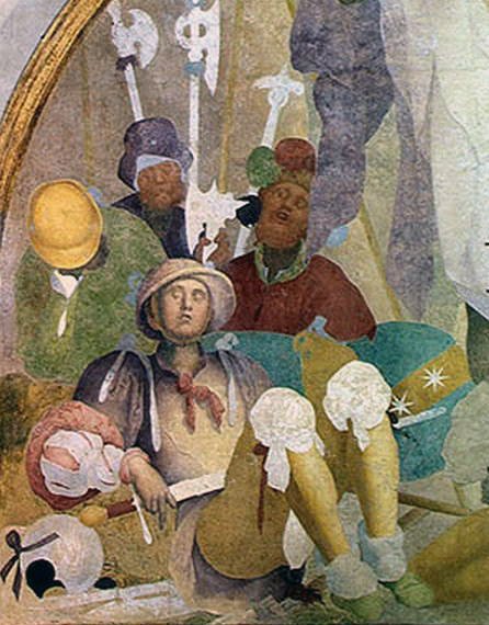 复活，lunette来自激情的壁画周期，1523-26 作者 雅各布·蓬托尔莫