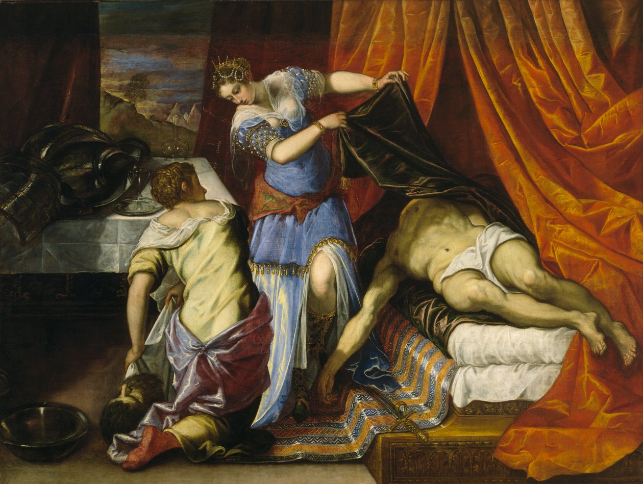 Judith and Holofernes, c.1577 (oil on canvas) 作者 雅各布·罗布斯提·丁托列托