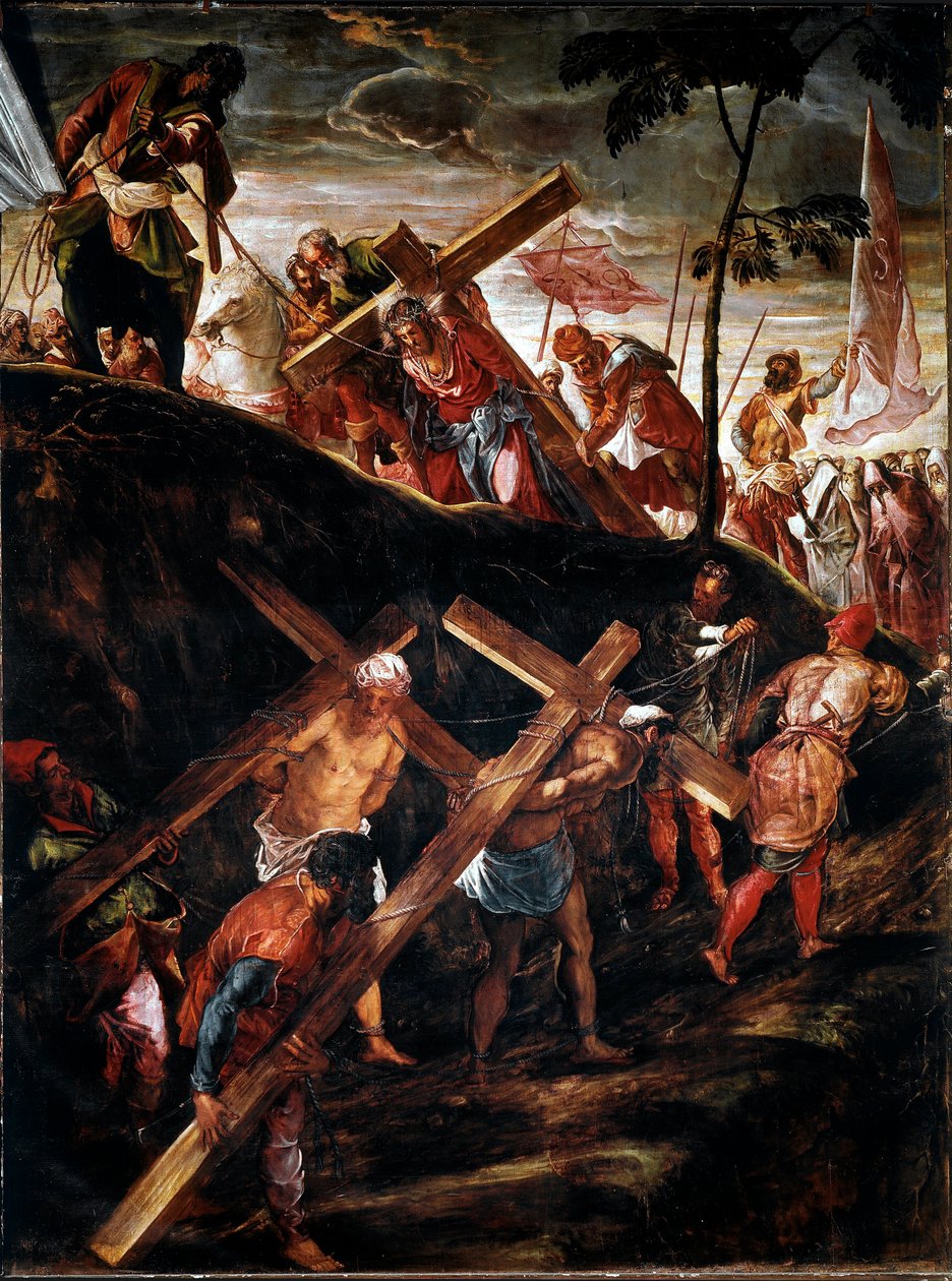 La Montee au Calvary (The Way of the Cross) (The Carriage of the Cross) Jacopo Robusti dit le Tintoret (Tintoretto) (1518-1594) 1566-1567 Sun. 515x390 cm venise, school of San Rocco 绘画 作者 雅各布·罗布斯提·丁托列托
