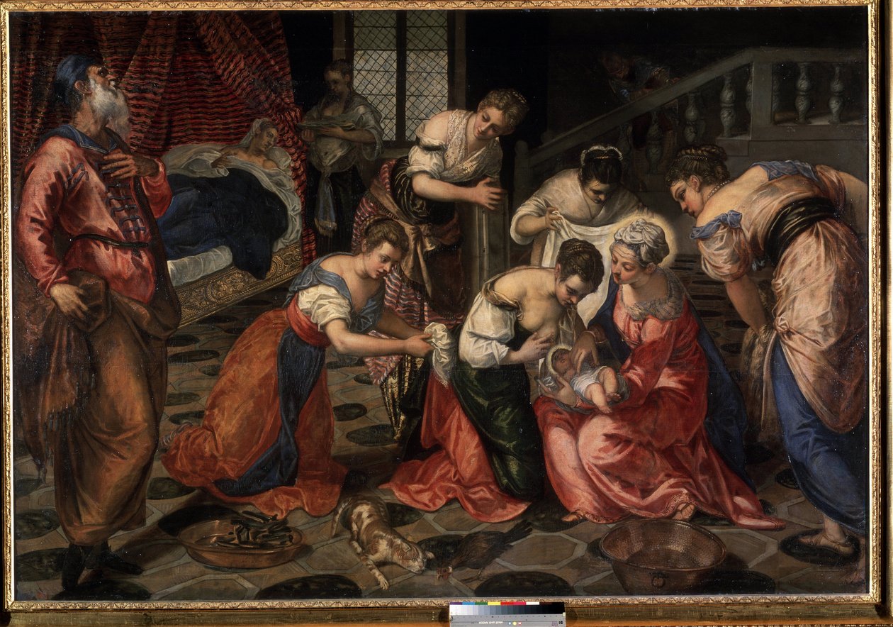La nativite de Saint Jean Baptiste（《施洗者圣约翰的诞生》）。丁托列托绘画（雅各布-罗布斯蒂-丁托列托 作者 雅各布·罗布斯提·丁托列托