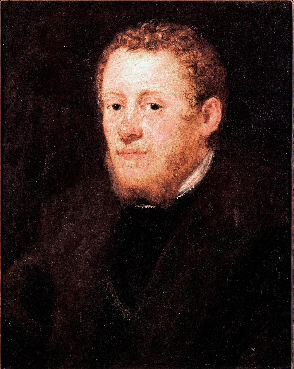 Jacopo Robusti dit Tintoretto (丁托列托) (1518-1594) 16 世纪昏暗的红头发人肖像。 52x43 厘米佛罗伦萨，乌菲兹美术馆（办公室） 作者 雅各布·罗布斯提·丁托列托
