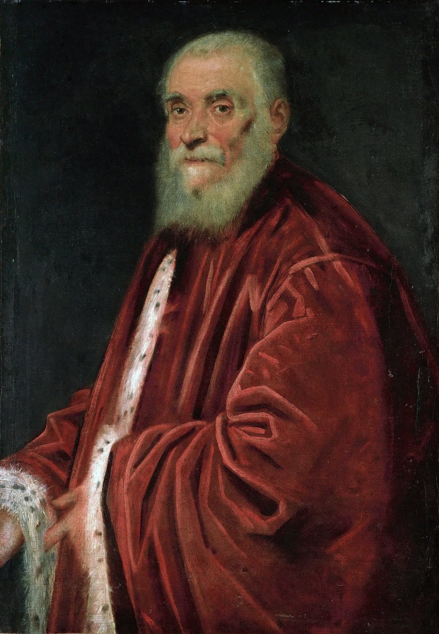 参议员 Marco Grimani (1494-1544) 的肖像，由 Tintoretto, Jacopo (1518-1594) 绘制。 布面油画，c。 1580. 尺寸：96x60 厘米。 维也纳艺术史博物馆 作者 雅各布·罗布斯提·丁托列托