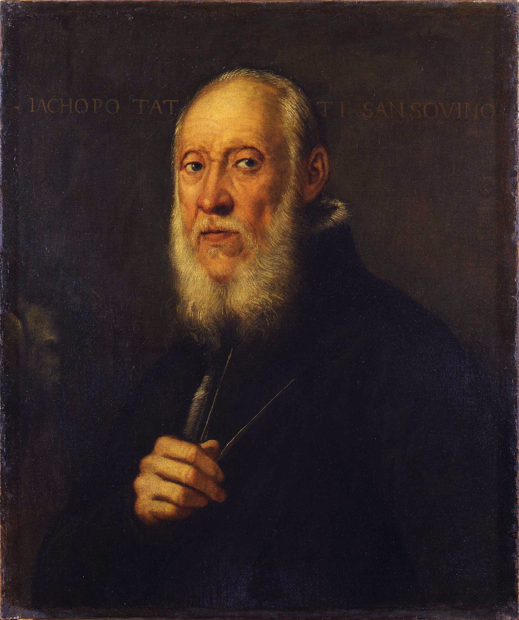 雕刻家Jacopo Sansovino的肖像1486-1570 作者 雅各布·罗布斯提·丁托列托