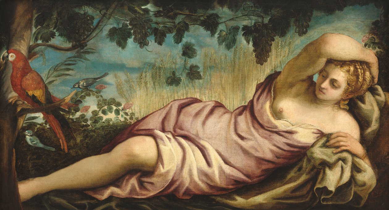 夏天，c.1555 作者 雅各布·罗布斯提·丁托列托