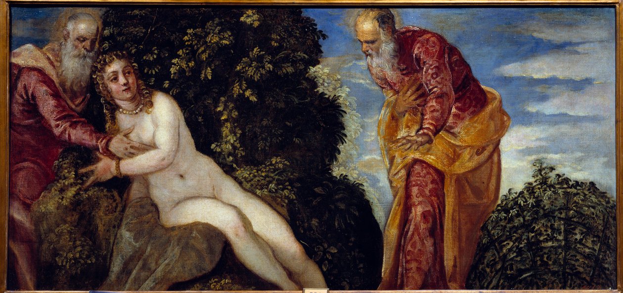 Suzanne and the Elders 绘画，Jacopo Robusti dit le Tintoret ou Il Tintoretto (1518-1594) 16 世纪 Sun.0.58x1.16 m 马德里，Musee du Prado 作者 雅各布·罗布斯提·丁托列托