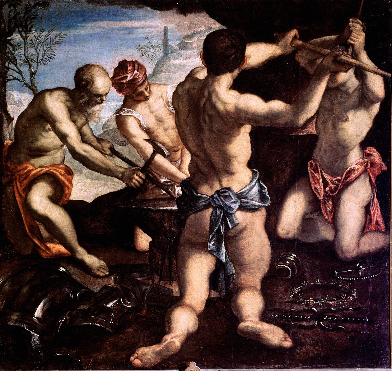 Jacopo Robusti dit il Tintoretto创作的火神绘画伪造品 作者 雅各布·罗布斯提·丁托列托