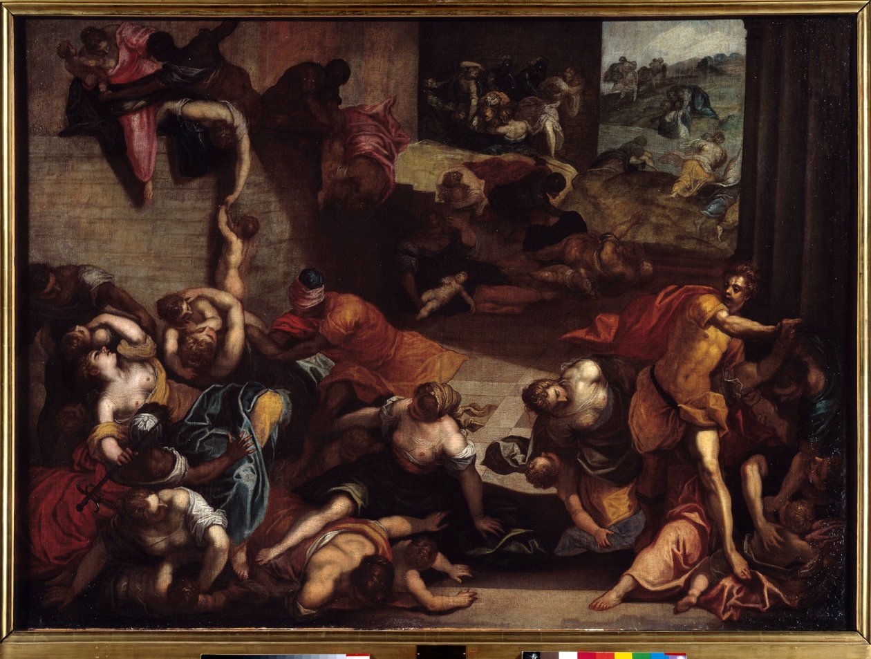 The massacre of the innocent Painting by Jacopo Robusti dit le Tintoret ou Il Tintoretto (1518-1594) 16th century Sun. 1,34x1,86 m Rennes, Musee des Beaux Arts. 作者 雅各布·罗布斯提·丁托列托