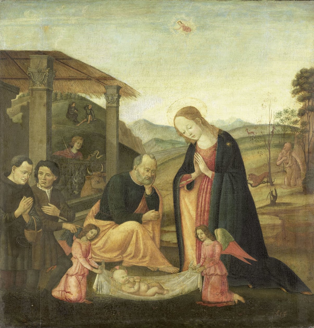 基督圣婴崇拜 作者 Jacopo del Sellaio（圈子）