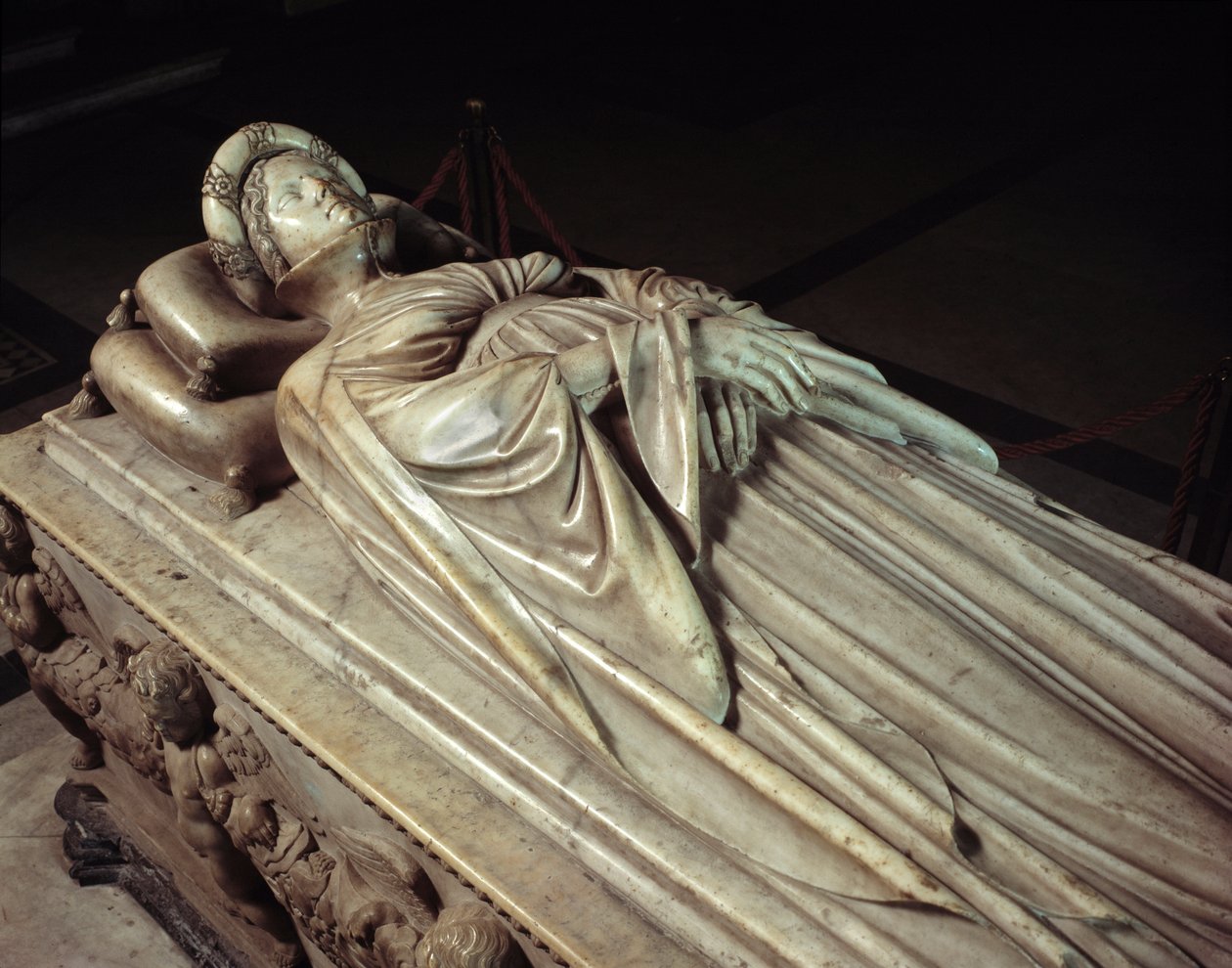 Paolo Guinigi (1376-1432) 的妻子 Ilaria del Carretto (1379-1405) 说谎 意大利政治家（Paolo Guinigi 的妻子 Ilaria del Carretto 的葬礼纪念碑） Jacopo della Quercia 的大理石雕塑（1371 / 74-1436）- 140 1407 卢卡 (Lucca), 大教堂圣 作者 雅各布·德拉·奎尔西亚