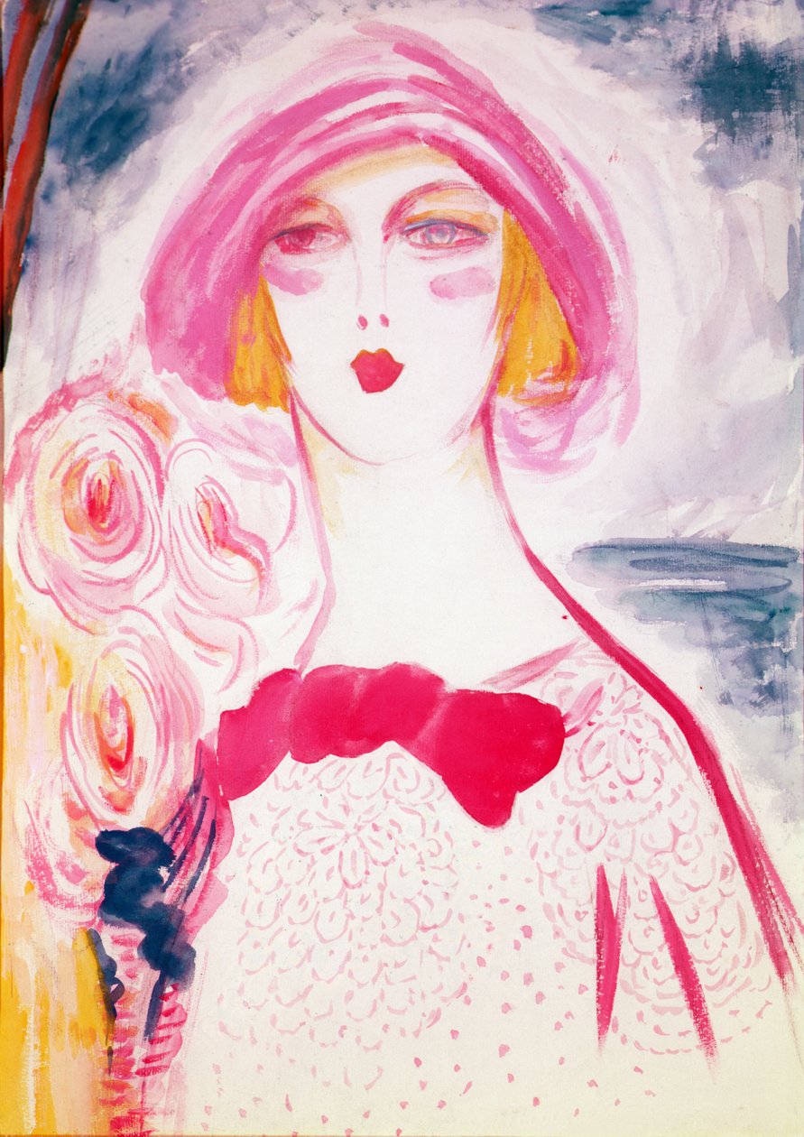 一个女人的肖像（水粉画） 作者 杰奎琳·马瓦尔