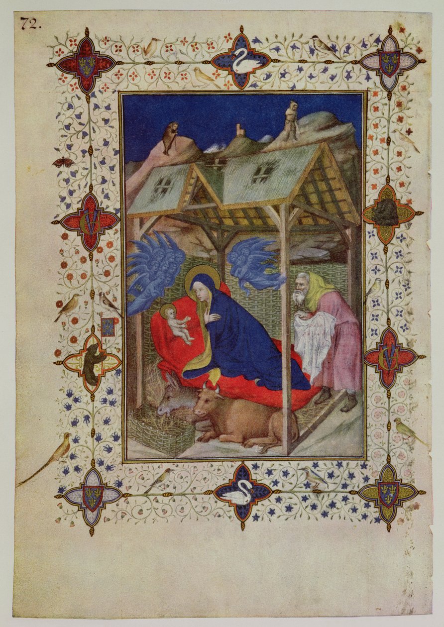 MS 11060-11061巴黎圣母院时间：Prime，基督的诞生，来自&39;Tres Riches Heures du Duc de Berry&39;（详情请致电259702） 作者 雅克·德·赫斯丁