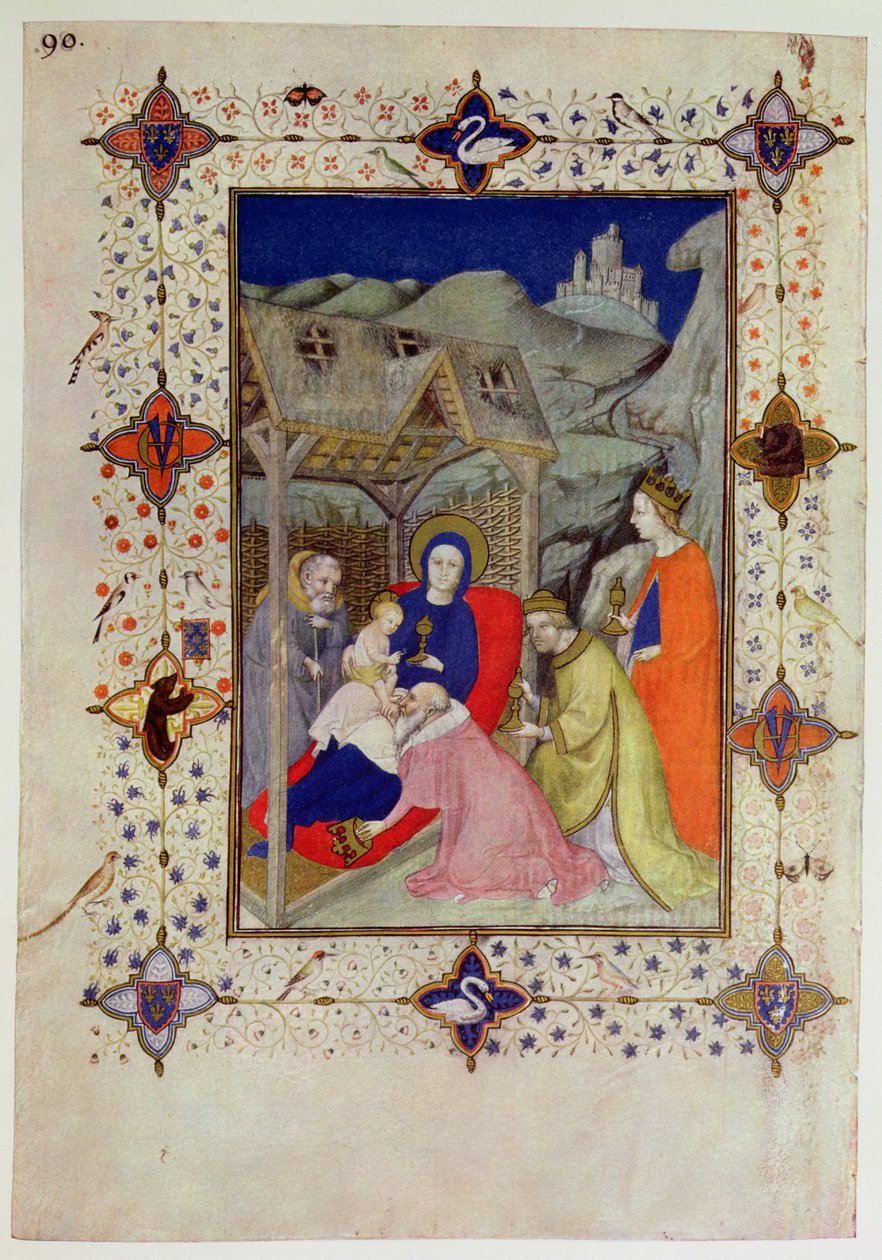 MS 11060-11061圣母时间：Sext，Magi的崇拜，来自&39;Berry Duke of Tres Riches Hours&39; 作者 雅克·德·赫斯丁