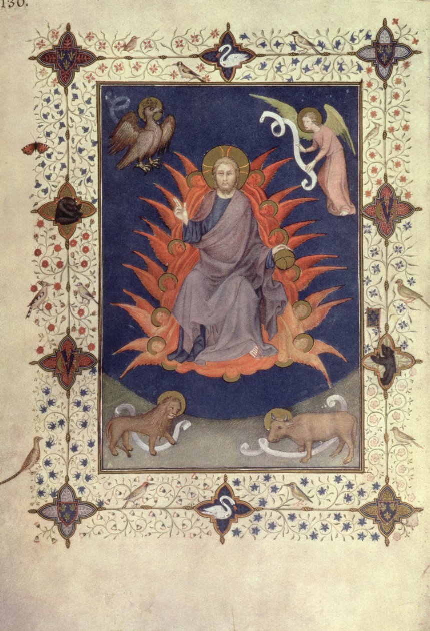 MS 11060-11061忏悔诗篇：基督陛下，来自&39;Tres Riches Heures du Duc de Berry&39; 作者 雅克·德·赫斯丁
