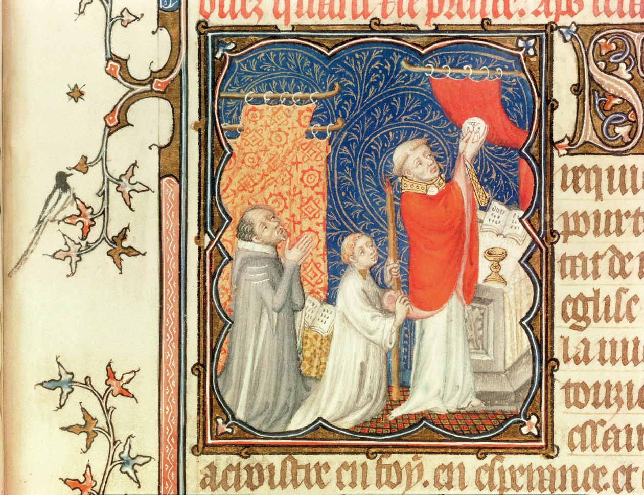 Lat 18014 Jean de France（1340-1416）Berry Duke of the Host of the Elevres of the Host from the Les Petites Heures de Duc de Berry，c.1385-90 作者 雅克·德·赫斯丁