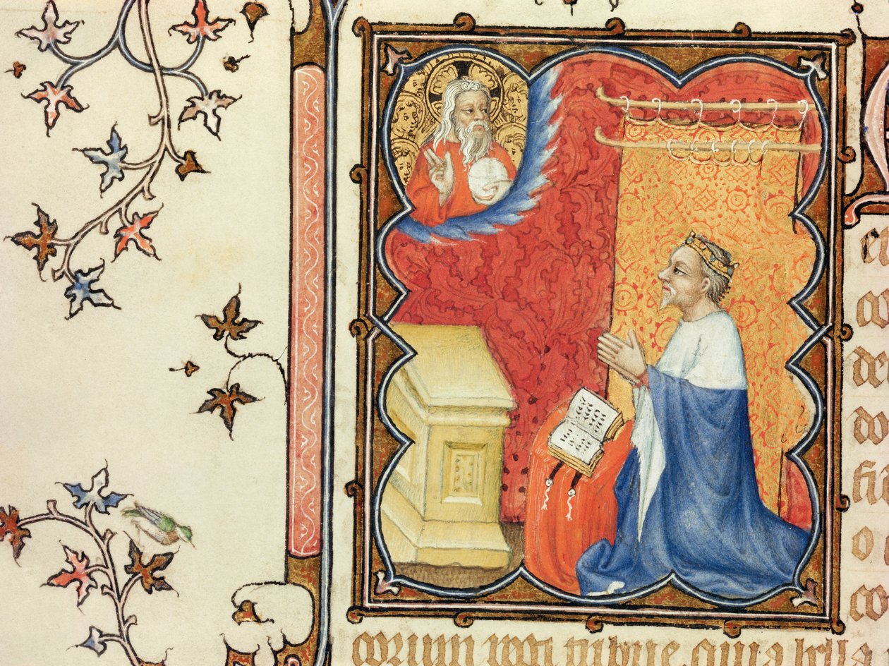 Lat 18014 Jean of France（1340-1416）Berry Duke of Berry祈祷永恒之父，来自Berry公爵的小时，c.1385-90 作者 雅克·德·赫斯丁