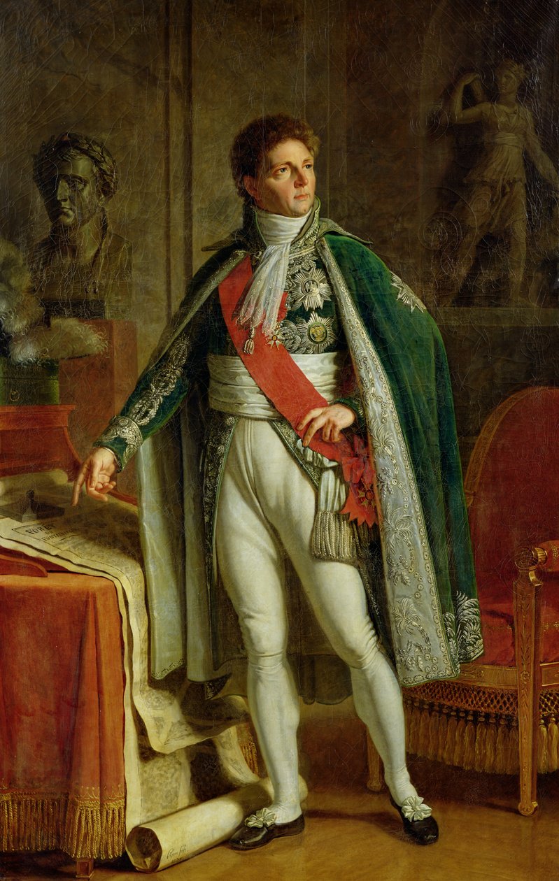 Louis Alexandre Berthier（1753-1815）展示了枫丹白露森林的地图，1808年 作者 雅克·奥古斯丁·凯瑟琳·帕乔