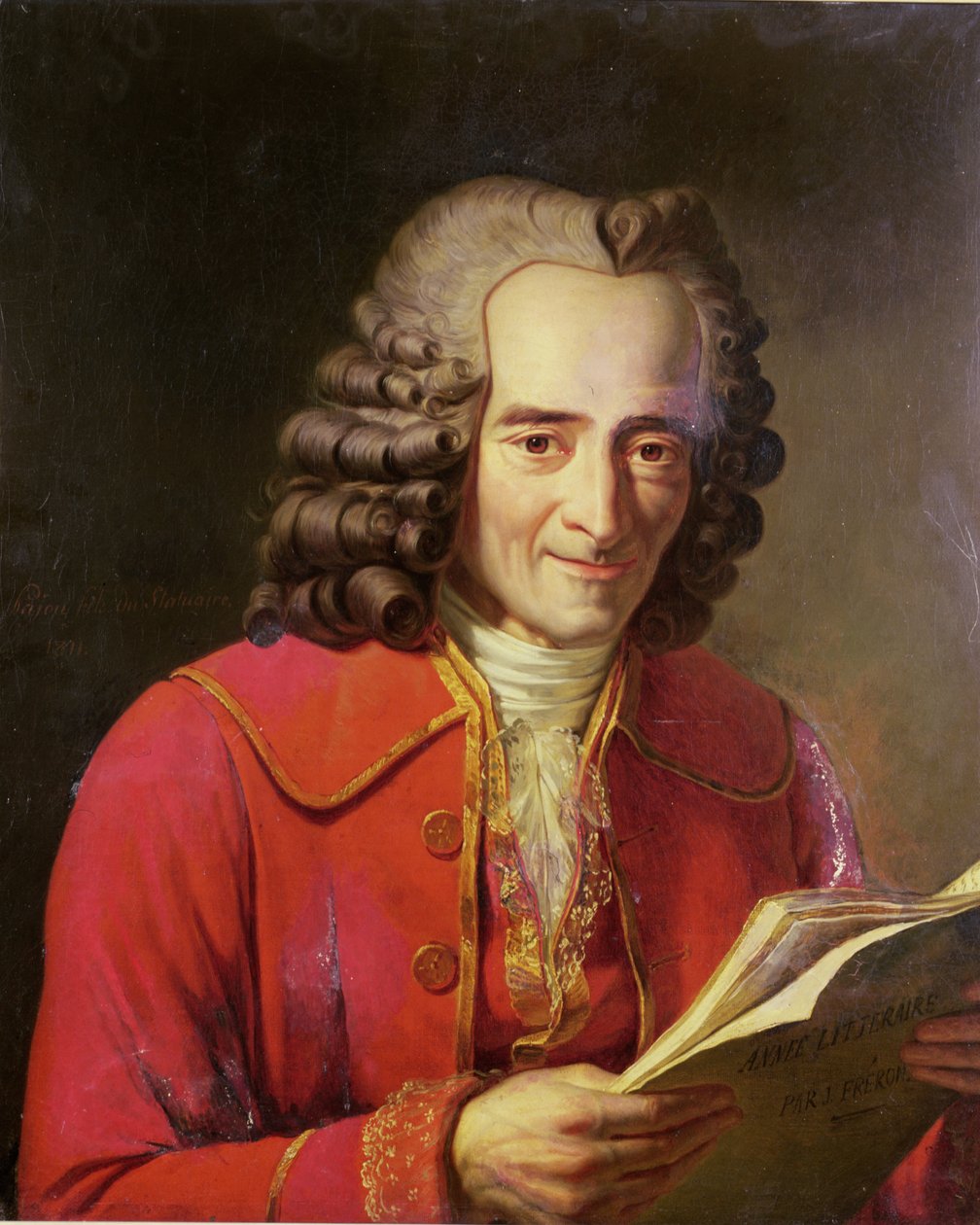 伏尔泰（1694-1778）读“The Litterary Agent”，1811年 作者 雅克·奥古斯丁·凯瑟琳·帕乔