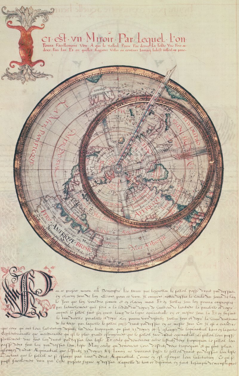 来自“海军Jacques Devaulx飞行员第一部作品”的150 Fr fr.25v Mirror女士，1583年 作者 雅克·德瓦克斯（Jacques Devaulx）