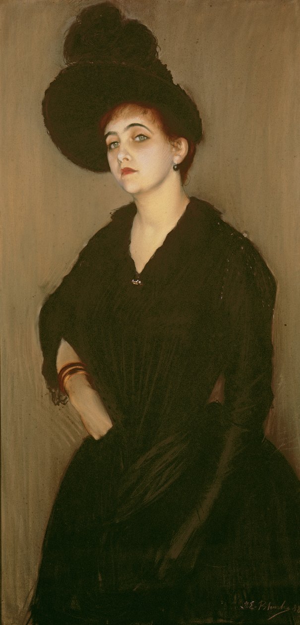 肖像夫人Vasnier，1888年 作者 雅克·埃米尔·布兰奇
