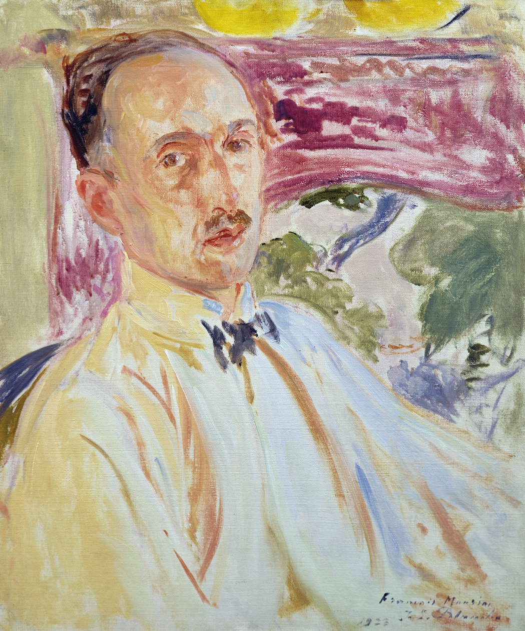 研究弗朗索瓦·莫里亚克的肖像，1923年（石油卡） 作者 雅克·埃米尔·布兰奇