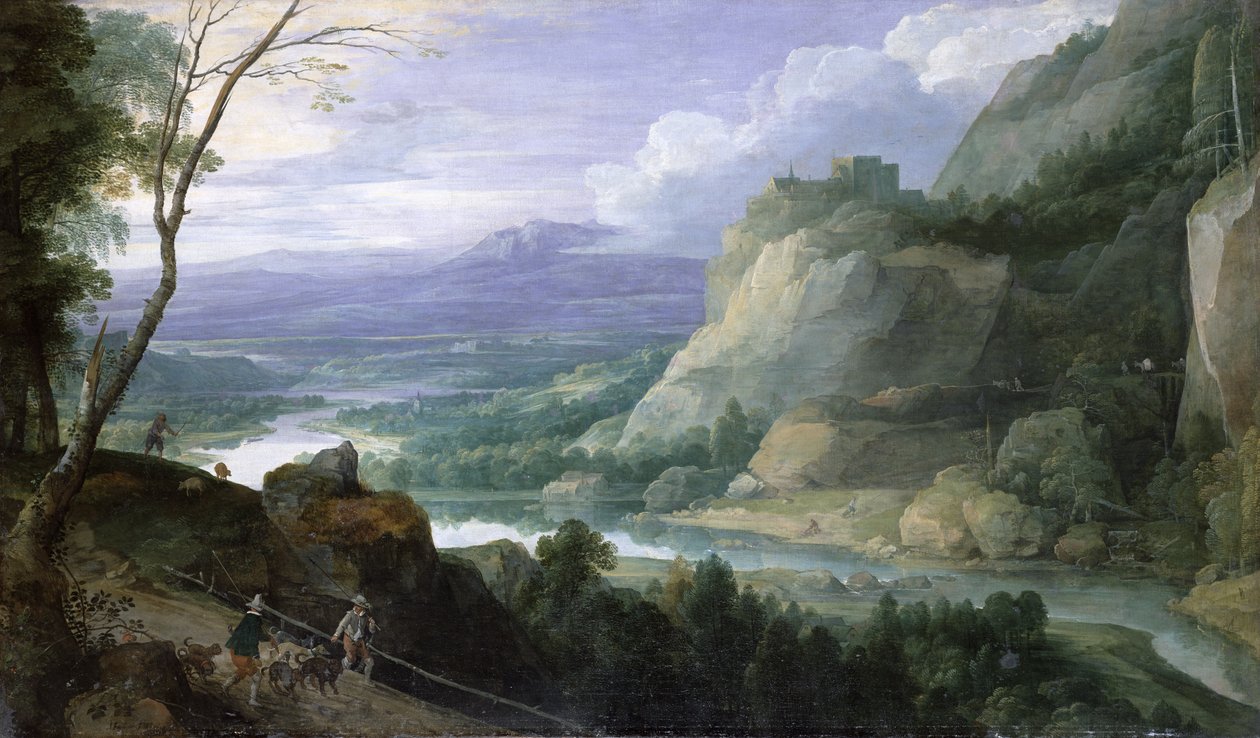 山地景观，1620年 作者 雅克·富奎尔