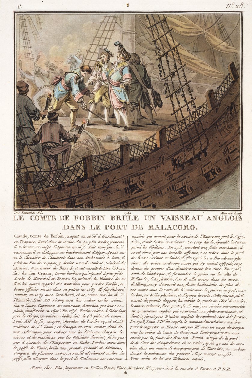 Claude，Forbin伯爵（1656-1733），由Jean Baptiste Morret（1790-1820）雕刻，1789年 作者 雅克·弗朗索瓦·约瑟夫·斯韦巴赫