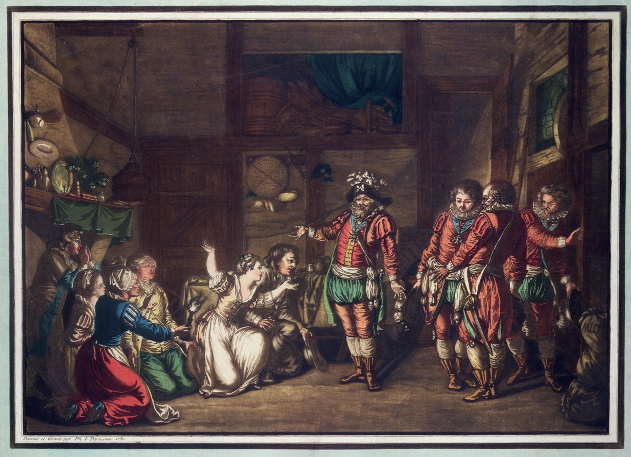 死亡的Armand de Gontault，Baron de Biron（1524-92），由Jean Baptiste Morret（1790-1820）雕刻，1792年（彩色光刻） 作者 雅克·弗朗索瓦·约瑟夫·斯韦巴赫