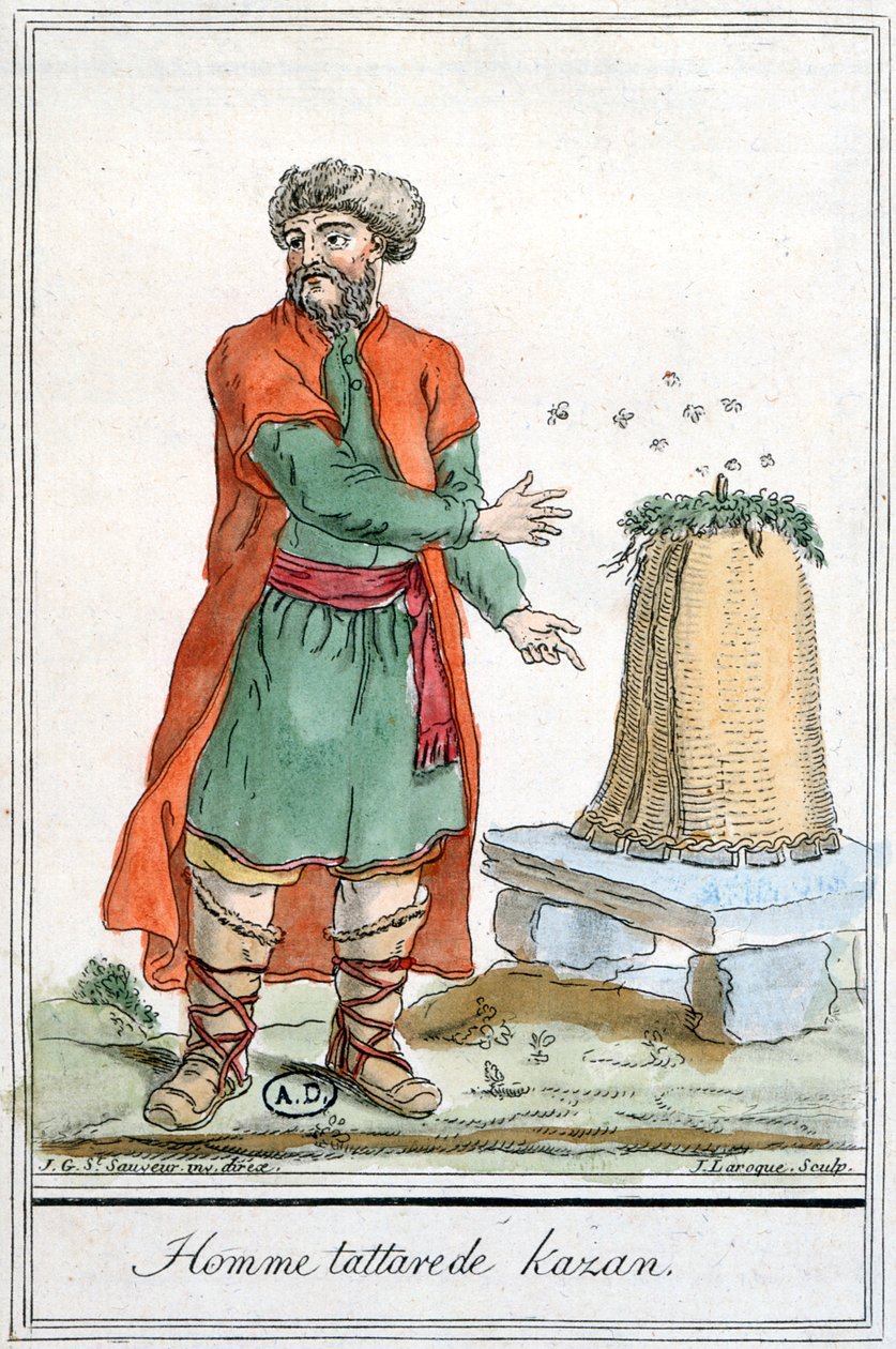 来自&39;Encyclopedie des Voyages&39;的喀山鞑靼男子，来自&39;Encyclopedie des Voyages&39;，由J. Laroque雕刻，1796年 作者 雅克·格拉塞德·圣索维尔