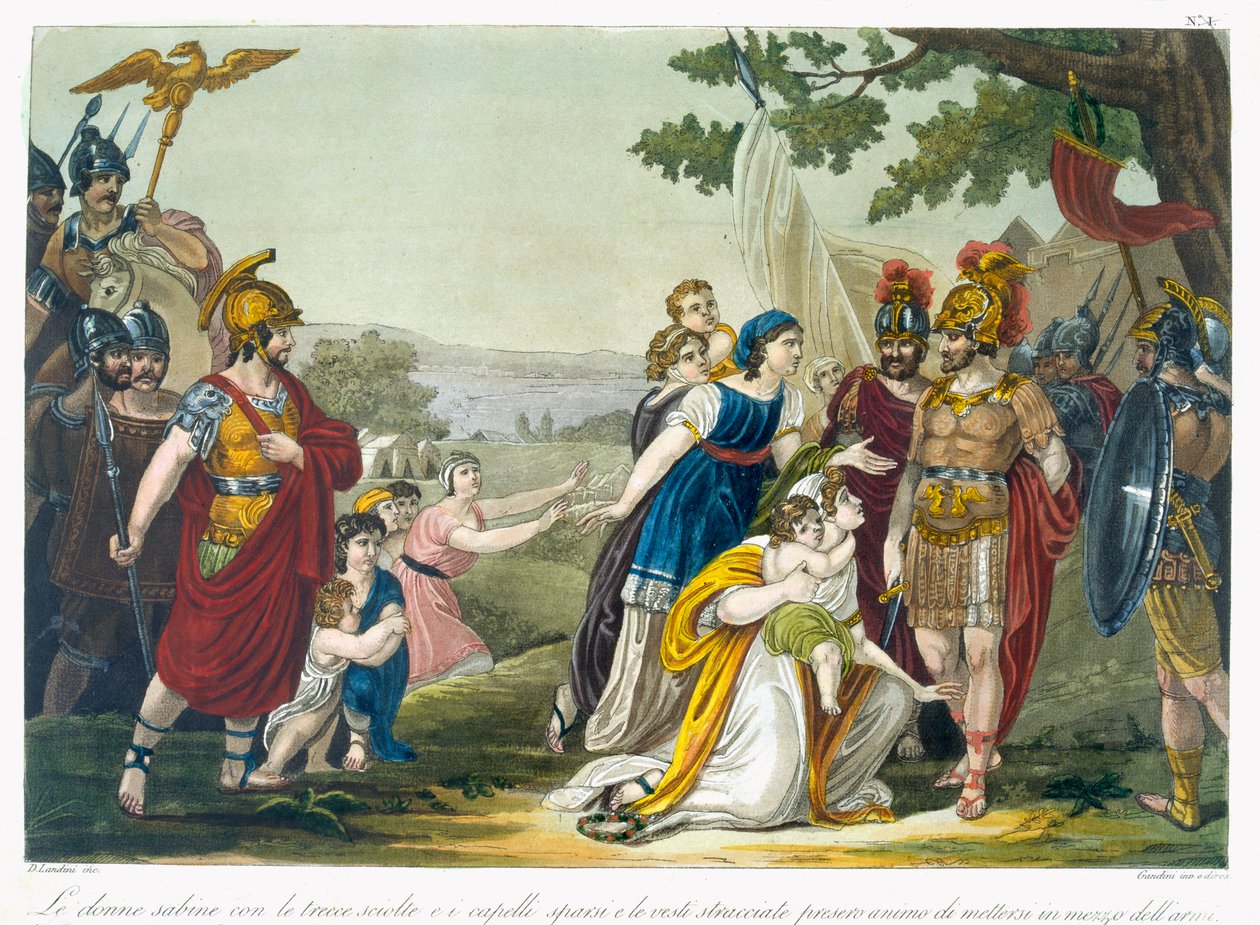 萨宾女人，插图来自&39;L&39;Antique Rome&39;，由Labrousse雕刻，于1796年出版 作者 雅克·格拉塞德·圣索维尔