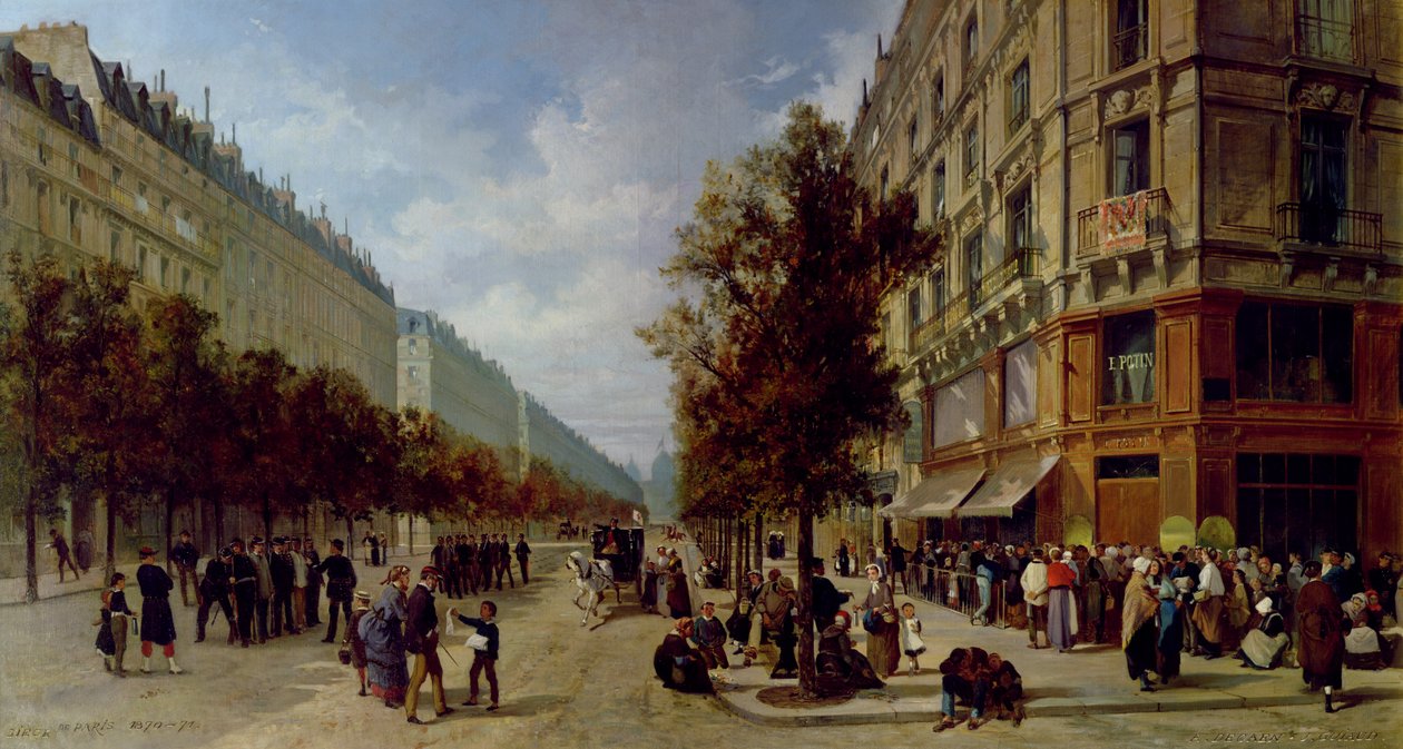 围攻巴黎。 1870年在杂货店的门口排队 作者 雅克·吉奥（Jacques Guiaud）