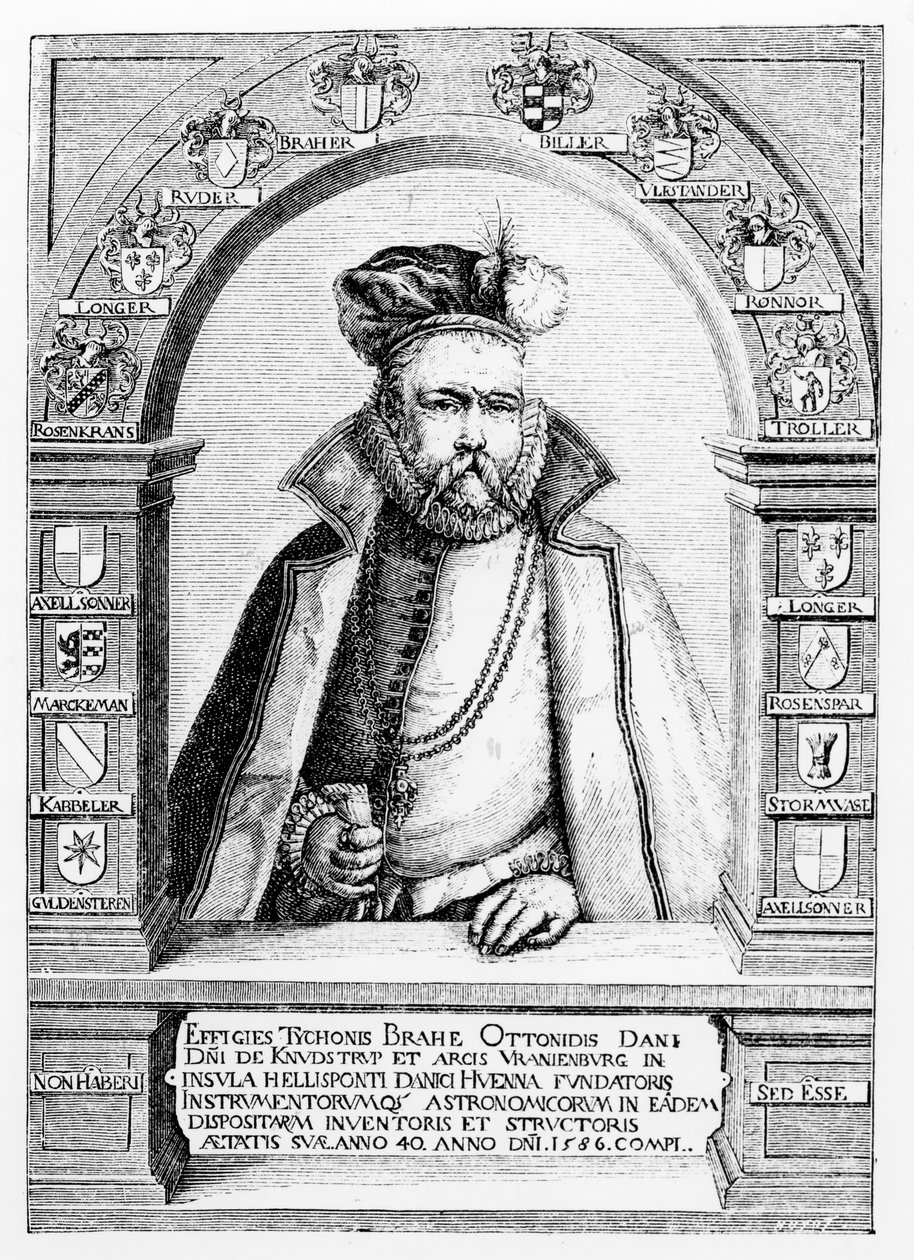 第一次布拉赫（1546-1601）的插图来自&39;中世纪和文艺复兴时期的科学与文学&39;，由Paul Lacroix撰写，1878年 作者 雅克二世·盖恩