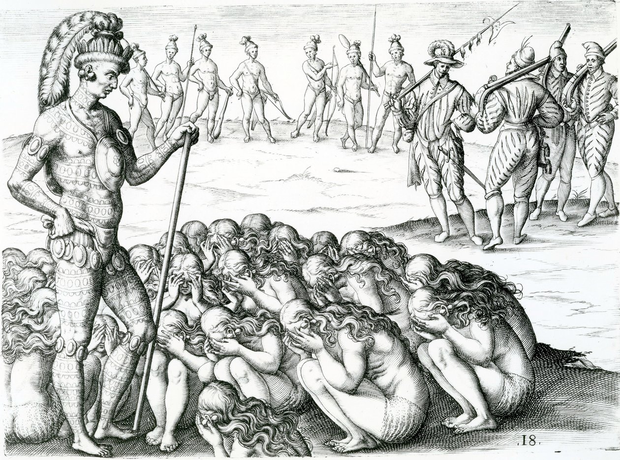 通过从短篇小说eorvm采取国王插图募集疾病需求qvae佛罗里达州美国provicia法国通过1591 作者 雅克·勒·摩恩（Jacques Le Moyne）