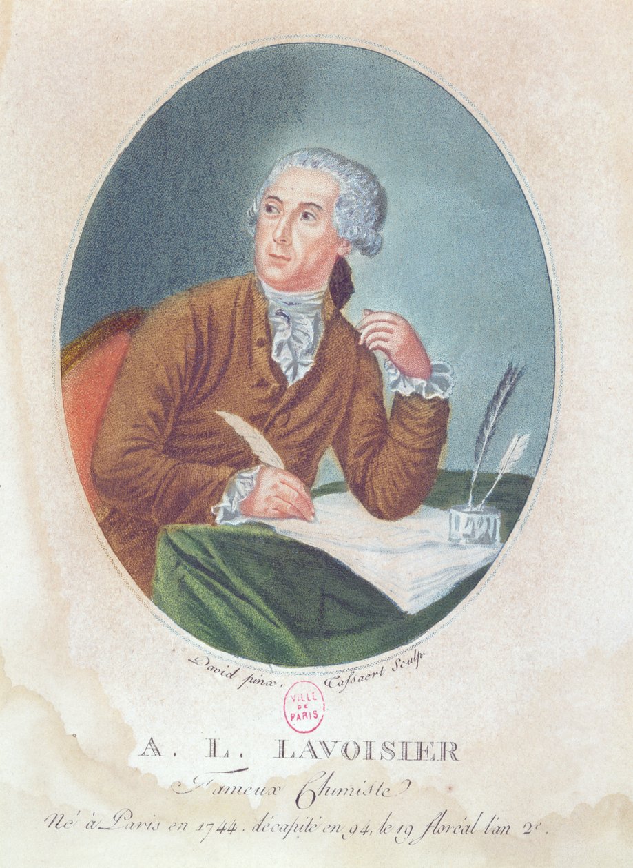 Antoine Laurent de Lavoisier（1743-94），由Tassaert刻，c.1794 作者 雅克·路易·大卫