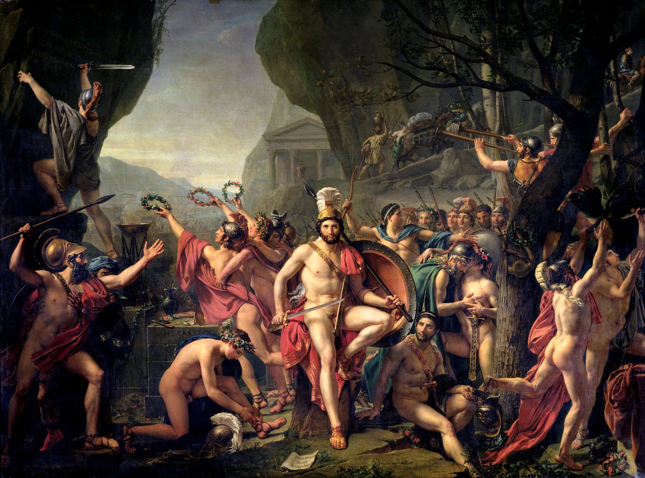 Thermopylae中的狮子座 作者 雅克·路易·大卫
