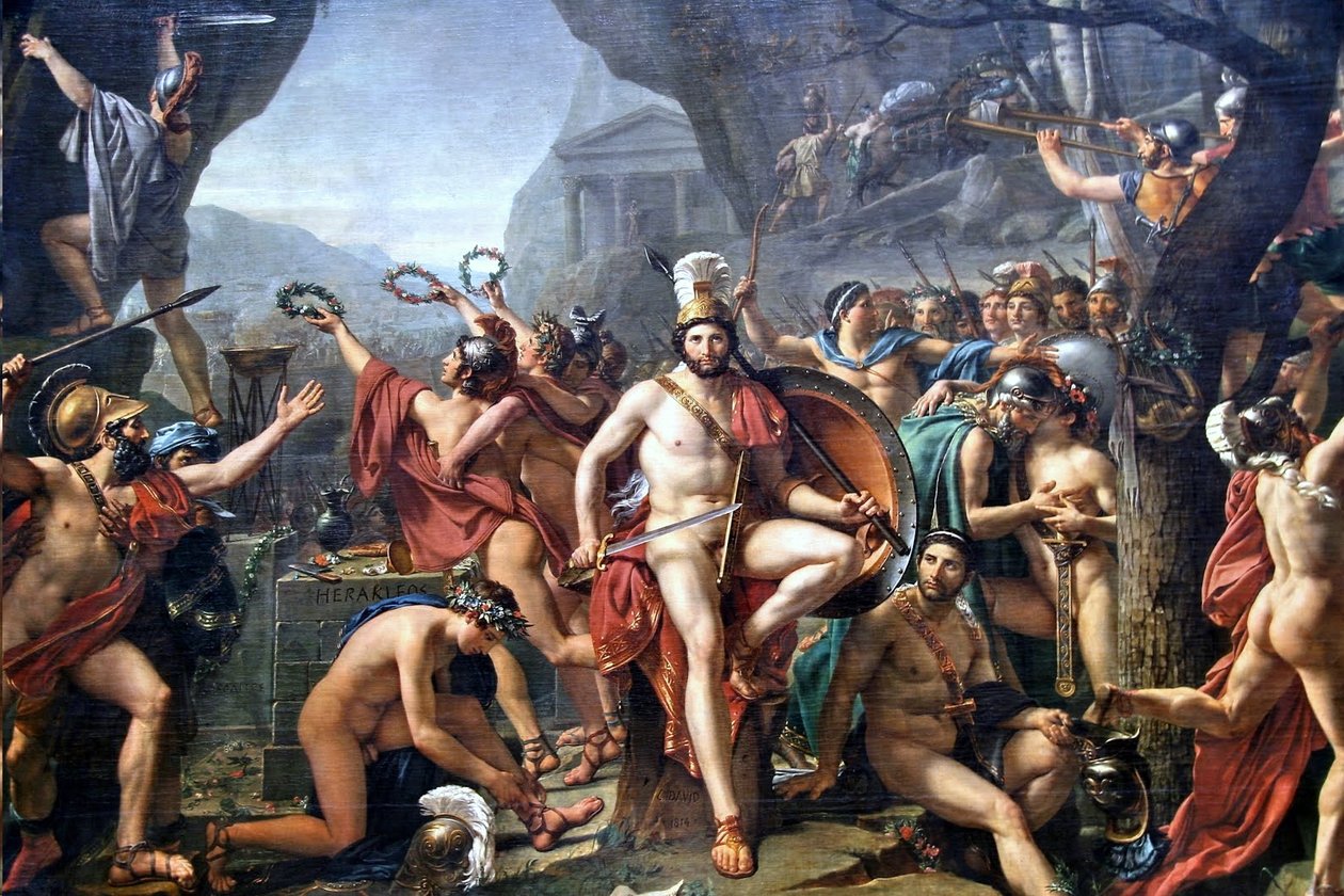 Thermopylae的Leonidas 作者 雅克·路易·大卫