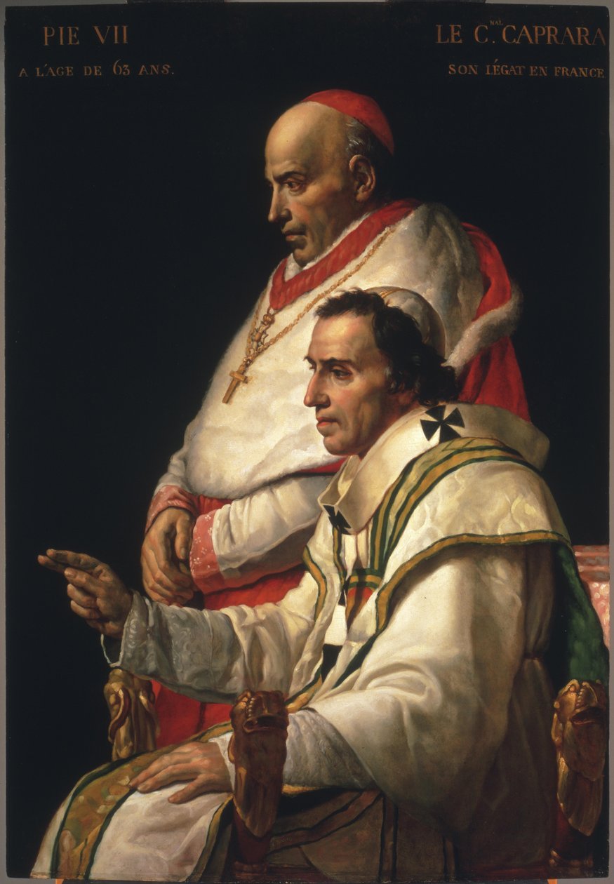 Portrait du pape Pie VII et le cardinal Caprara 作者 雅克·路易·大卫