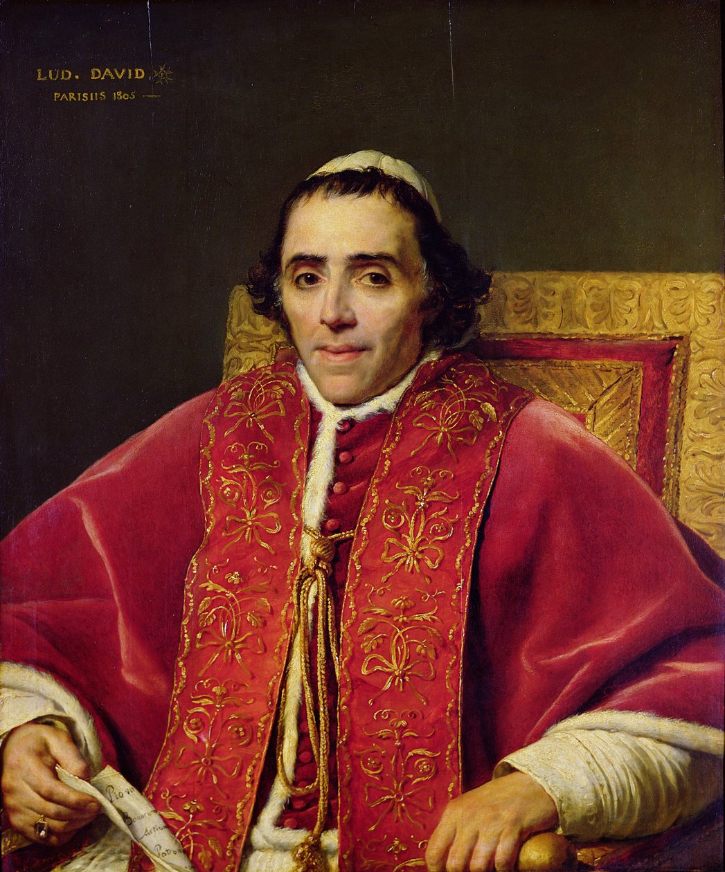 教皇庇护七世（1742-1823），1805年的肖像 作者 雅克·路易·大卫