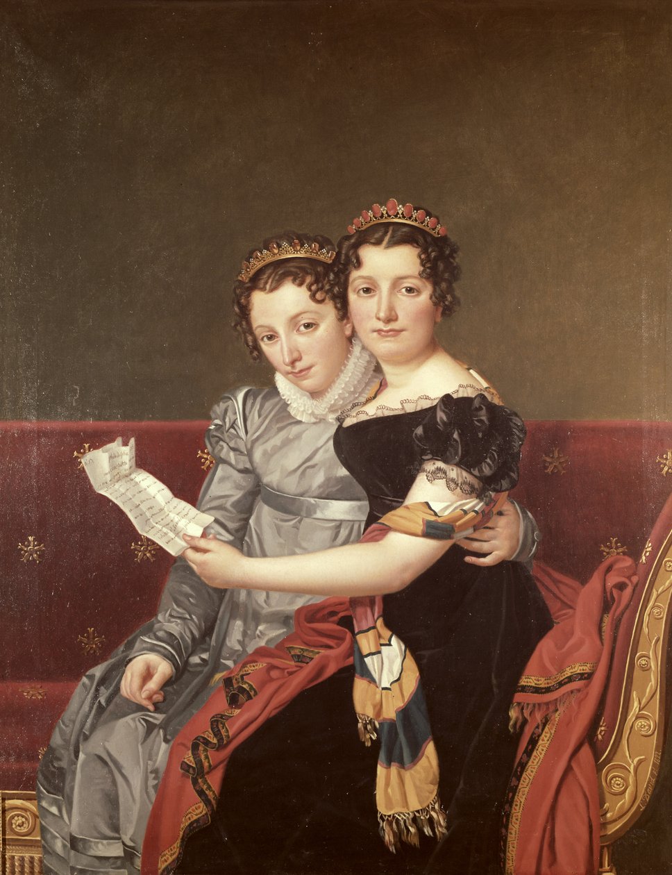 Zenaide（1801-54）和夏洛特（1802-39）Bonaparte，1822年 作者 雅克·路易·大卫